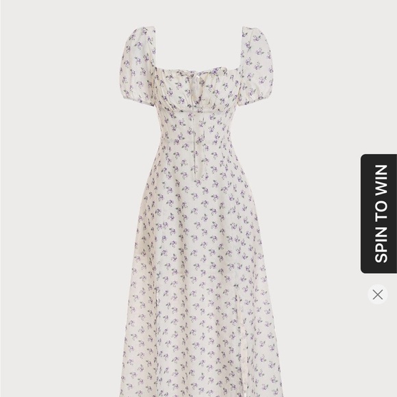 The Short Sleeve Floral Ruched Midi Dress size medium - Picture 5 of 6